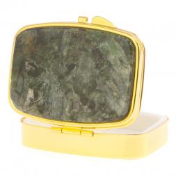 Таблетница на 2 отделения камень актиновит цвет золото