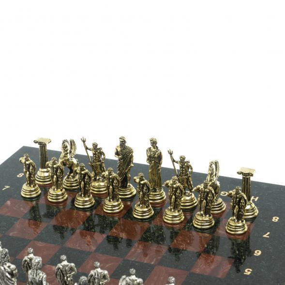 Шахматы &amp;quot;Подвиги Геракла&amp;quot; доска 28х28 см лемезит змеевик 122702