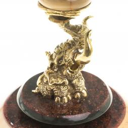 Сувенир шар антистресс из мрамора и бронзы &amp;quot;Слон&amp;quot;