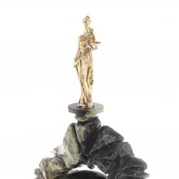 Композиция &amp;quot;Фемида&amp;quot; с шаром змеевик бронза