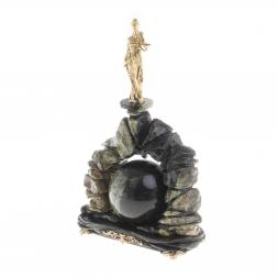 Композиция &amp;quot;Фемида&amp;quot; с шаром змеевик бронза