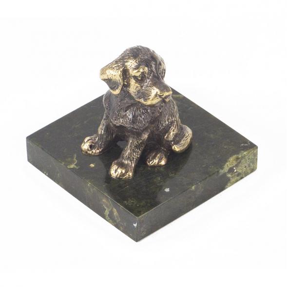 Статуэтка из бронзы и змеевика &amp;quot;Собачка средняя №9&amp;quot; 118763
