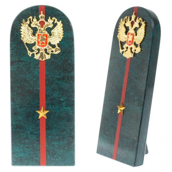 Сувенир погон &amp;quot;Младший лейтенант МВД&amp;quot; камень змеевик 129048