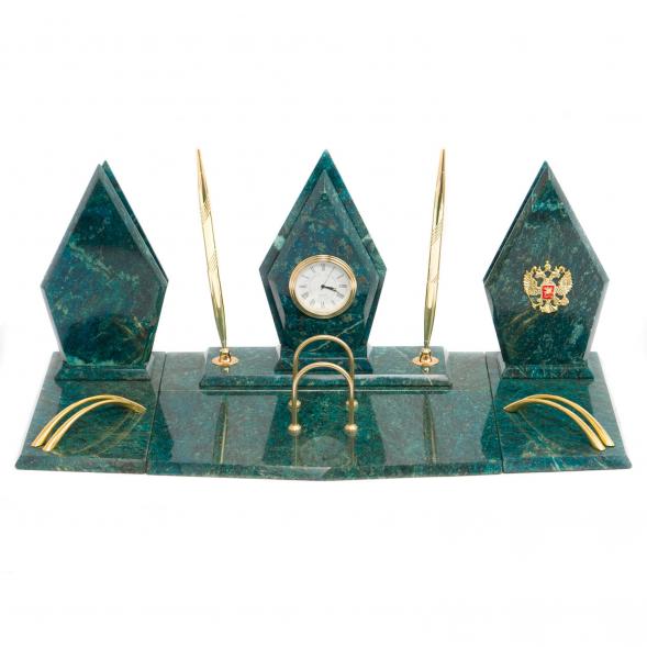 Настольный набор &amp;quot;Ромб&amp;quot; змеевик 113472