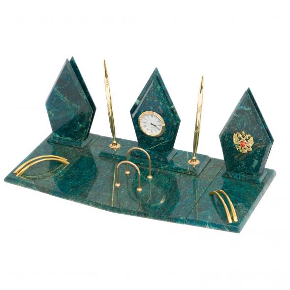 Настольный набор &amp;quot;Ромб&amp;quot; змеевик 113472