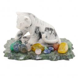 Сувенир фигурка "Тигренок сидит" из мрамолита