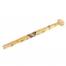 Подарочная шариковая ручка "Герб РФ" с черной эмалью Златоуст