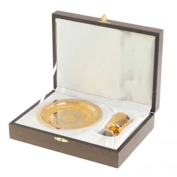 Водочный набор &amp;quot;На посошок&amp;quot; рюмка с тарелкой 40 мл Златоуст 127037