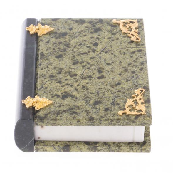 Шкатулка в виде книги &amp;quot;Книжка&amp;quot; камень змеевик 13х17,5х4 см 122152