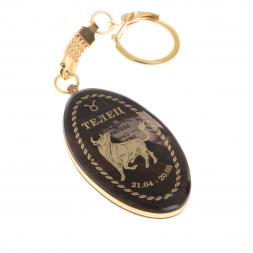 Брелок знак зодиака "Телец" камень обсидиан