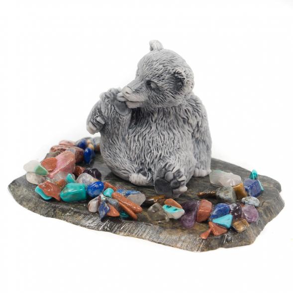 Сувенир &amp;quot;Медвежонок лижет лапу&amp;quot; из мрамолита 117057