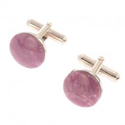 Запонки камень турмалин круглые