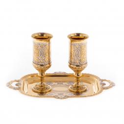 Набор для водки "На двоих" 2 рюмки на подносе Златоуст