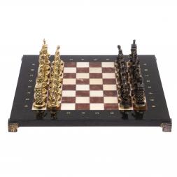 Шахматы бронзовые "Европейские" доска 32х32 см лемезит мрамор