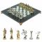 Шахматы "Олимпийские игры" 28х28 см из змеевика и мрамора