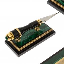 Письменный набор "Держава" из малахита Златоуст