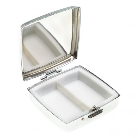 Таблетница на 2 отсека камень авантюрин цвет серебро 123352