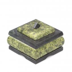 Шкатулка для драгоценностей змеевик 9,5х9,5х7,5 см