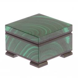 Шкатулка из малахита 6,5х6,5х4,5 см