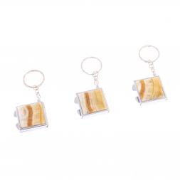 Складное зеркало брелок из оникса квадратное