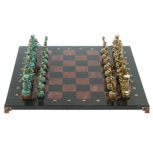 Шахматы &amp;quot;Древний Рим&amp;quot; фигуры бронза / патина 44х44 см лемезит 128385