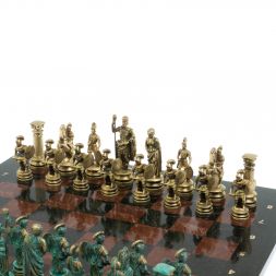 Шахматы &amp;quot;Древний Рим&amp;quot; фигуры бронза / патина 44х44 см лемезит