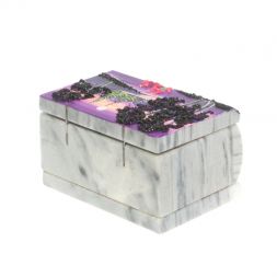 Шкатулка с рисунком &amp;quot;Ночь&amp;quot; серый мрамор 10х6,5х6 см