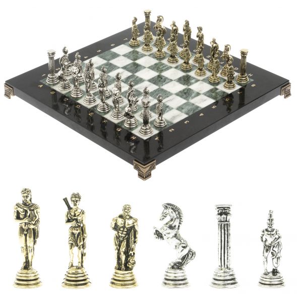 Шахматы &amp;quot;Греко-Римская война&amp;quot; 32х32 см из змеевика и мрамора 128222