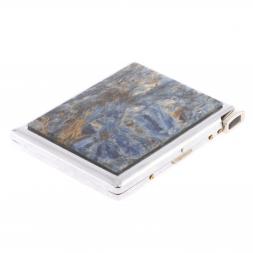 Портсигар на 10 сигарет с зажигалкой камень кианит