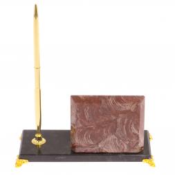 Настольная визитница &amp;quot;Мини&amp;quot; из камня лемезит