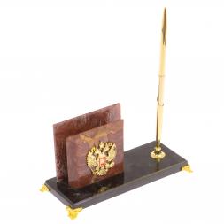 Настольная визитница &amp;quot;Мини&amp;quot; из камня лемезит