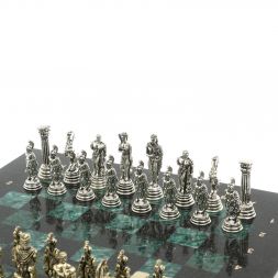 Шахматы &amp;quot;Греко-Римская война&amp;quot; 32х32 см из змеевика