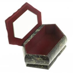 Шкатулка с рисунком "Зимний пейзаж" змеевик 17х10,5х7 см