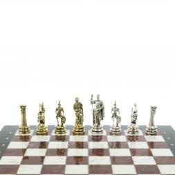Шахматы сувенирные "Древний Рим" из камня мрамор и лемезит 44х44 см