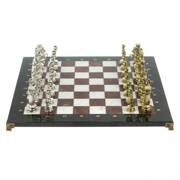 Шахматы сувенирные &amp;quot;Древний Рим&amp;quot; из камня мрамор и лемезит 44х44 см 121407
