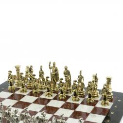Шахматы сувенирные "Древний Рим" из камня мрамор и лемезит 44х44 см