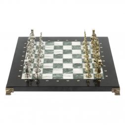 Шахматы подарочные &amp;quot;Посейдон&amp;quot; 32х32 см из змеевика и мрамора