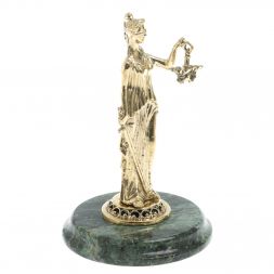 Статуэтка &amp;quot;Фемида&amp;quot; на подставке из змеевика