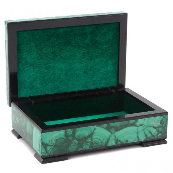 Малахитовая шкатулка для украшений 12х8х4,5 см 120481