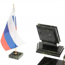 Настольный набор "Триколор" камень змеевик