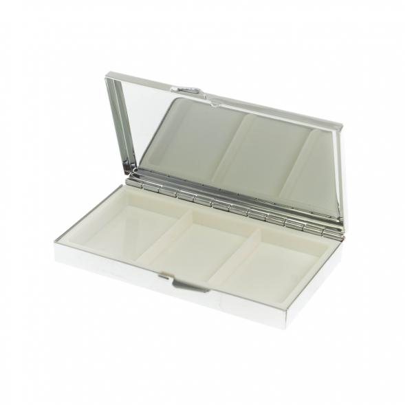 Таблетница на 3 отделения иркутский лазурит цвет серебро 129899