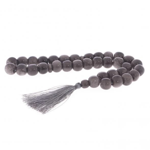 Четки из серого обсидиана 33 бусины круглые 122087