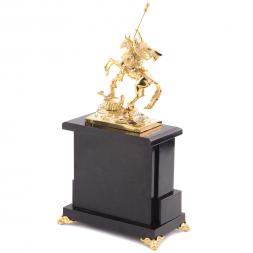 Часы из бронзы и натуральной яшмы &amp;quot;Георгий Победоносец&amp;quot;