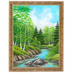 Картина &amp;quot;Летний пейзаж&amp;quot; багет 46х66 см каменная крошка