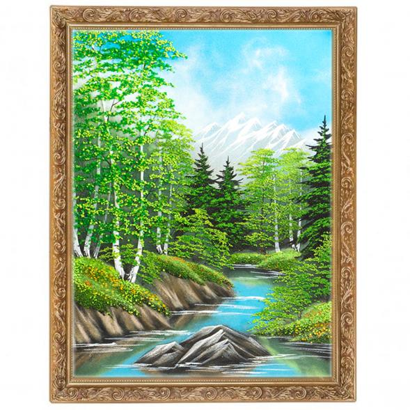 Картина &amp;quot;Летний пейзаж&amp;quot; багет 46х66 см каменная крошка 125022