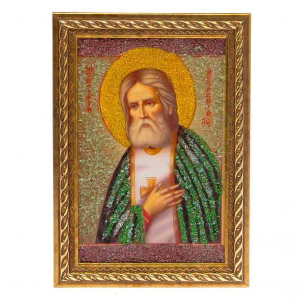 Икона &amp;quot;Серафим Саровский&amp;quot; рамка багет 13х18 см 125604