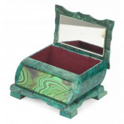 Шкатулка Хозяйка медной горы с иллюстрацией под малахит н1 13х10х7,5 см