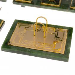 Письменный набор &amp;quot;Лев&amp;quot; нефрит Златоуст