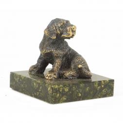 Статуэтка &amp;quot;Собачка средняя №1&amp;quot; из бронзы и змеевика