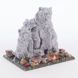 Сувенир &amp;quot;Медведица с медвежатами&amp;quot; из мрамолита